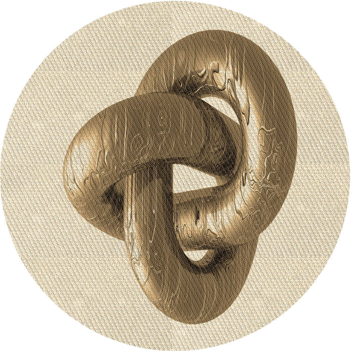 Square Patterned Vanilla Gold Rug, pat3769brn