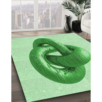 Patterned Mint Green Rug, pat3769grn