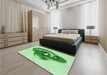 Patterned Mint Green Rug in a Bedroom, pat3769grn