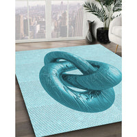 Patterned Electric Blue Rug, pat3769lblu