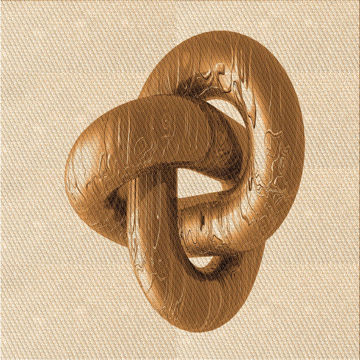 Round Patterned Deep Peach Orange Rug, pat3769org