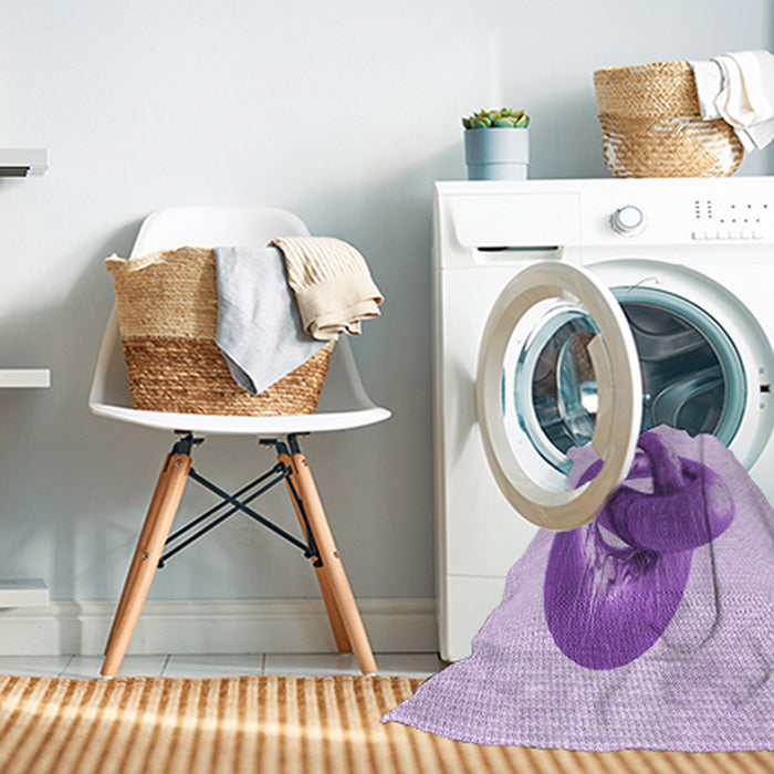Machine Washable Transitional Purple Rug in a Washing Machine, wshpat3769pur
