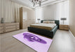 Patterned Purple Rug in a Bedroom, pat3769pur