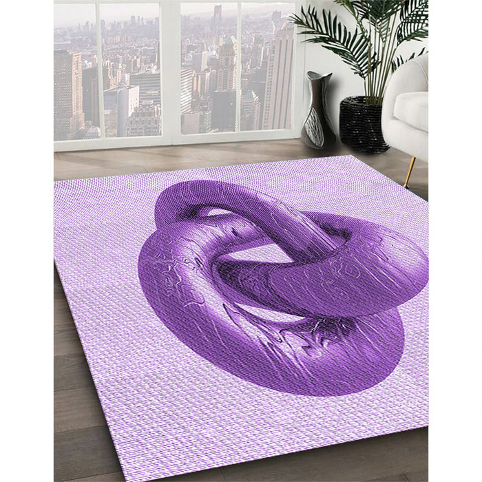 Patterned Purple Rug in Family Room, pat3769pur