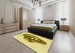 Patterned Dark Golden Brown Rug in a Bedroom, pat3769yw