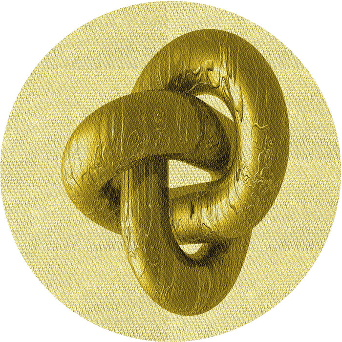 Square Patterned Dark Golden Brown Rug, pat3769yw