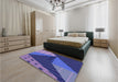 Patterned Cobalt Blue Rug in a Bedroom, pat377blu