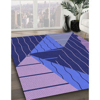 Patterned Cobalt Blue Rug, pat377blu