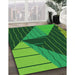 Machine Washable Transitional Deep Emerald Green Rug in a Family Room, wshpat377grn