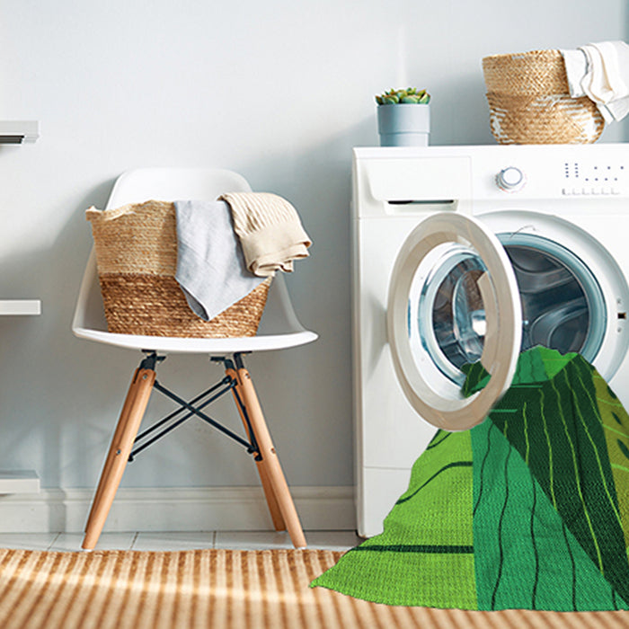 Machine Washable Transitional Deep Emerald Green Rug in a Washing Machine, wshpat377grn