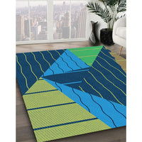 Patterned Emerald Green Rug, pat377lblu