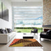 Machine Washable Transitional Sedona Brown Rug in a Kitchen, wshpat377org