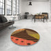 Round Patterned Sedona Brown Rug in a Office, pat377org