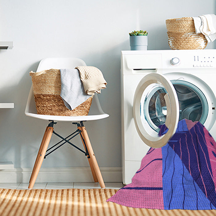 Machine Washable Transitional Bright Purple Rug in a Washing Machine, wshpat377pur