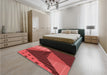 Patterned Red Rug in a Bedroom, pat377rd