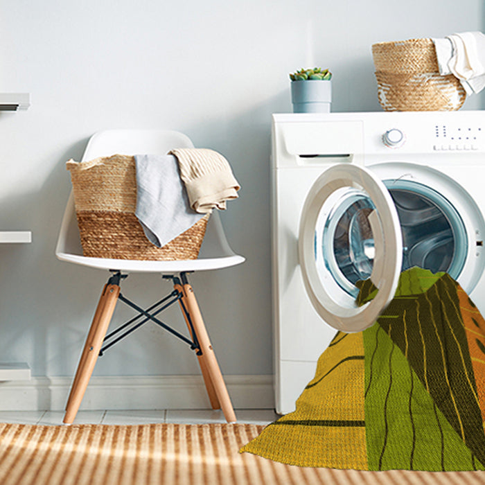 Machine Washable Transitional Brown Rug in a Washing Machine, wshpat377yw