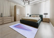 Patterned Blue Rug in a Bedroom, pat3771blu