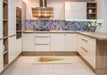 Patterned Golden Blonde Gold Rug in a Kitchen, pat3771brn