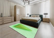 Patterned Green Rug in a Bedroom, pat3771grn