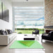 Machine Washable Transitional Green Rug in a Kitchen, wshpat3771grn