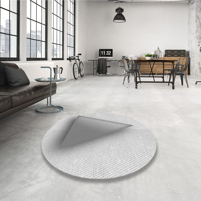 Round Patterned Gunmetal Gray Rug in a Office, pat3771gry