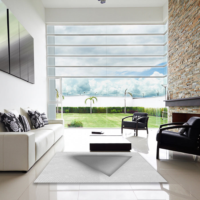 Machine Washable Transitional Gunmetal Gray Rug in a Kitchen, wshpat3771gry