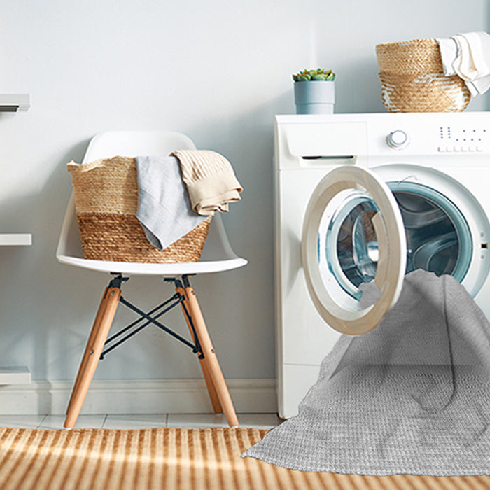 Machine Washable Transitional Gunmetal Gray Rug in a Washing Machine, wshpat3771gry