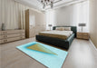 Patterned Blue Rug in a Bedroom, pat3771lblu