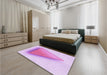 Patterned Blossom Pink Rug in a Bedroom, pat3771pur