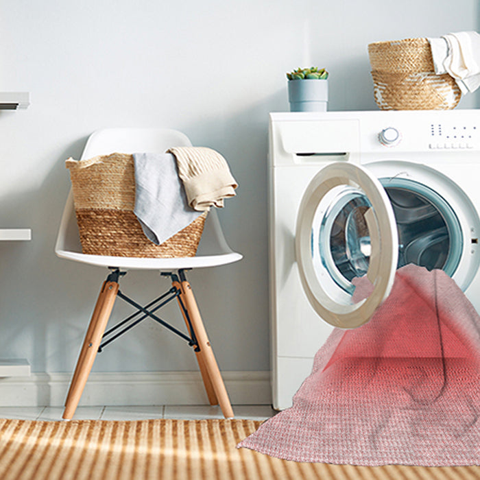 Machine Washable Transitional Pink Rug in a Washing Machine, wshpat3771rd