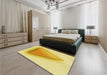 Patterned Yellow Rug in a Bedroom, pat3771yw
