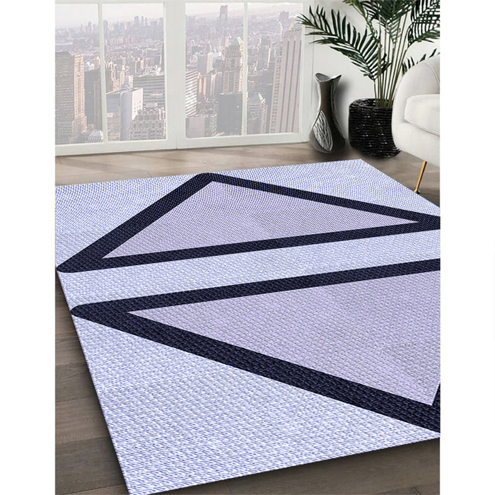 Patterned Purple Rug in Family Room, pat3772blu
