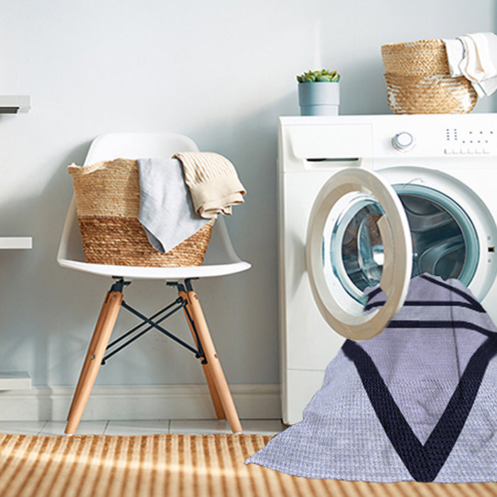 Machine Washable Transitional Purple Rug in a Washing Machine, wshpat3772blu