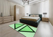 Patterned Jade Green Rug in a Bedroom, pat3772grn