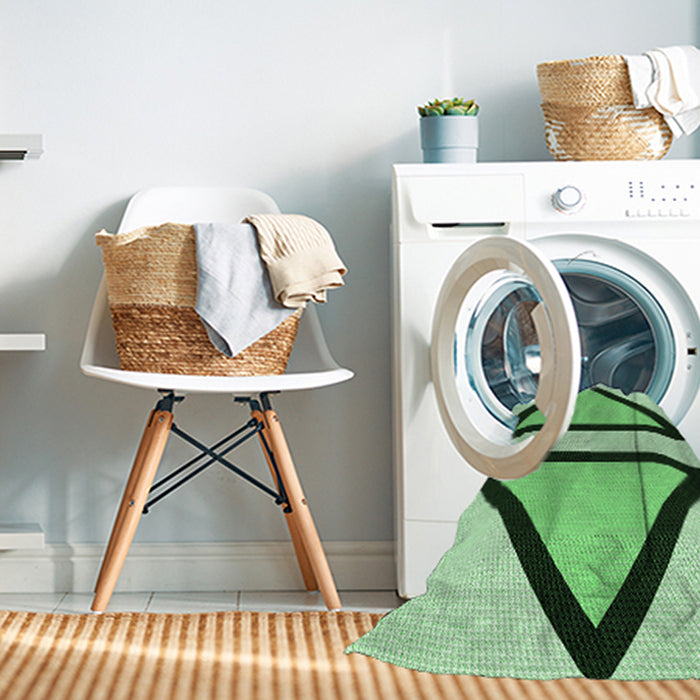 Machine Washable Transitional Jade Green Rug in a Washing Machine, wshpat3772grn