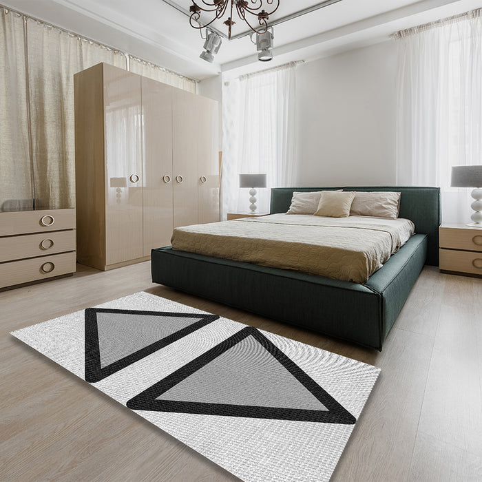 Patterned Ash Gray Rug in a Bedroom, pat3772gry