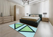 Patterned Aquamarine Stone Green Rug in a Bedroom, pat3772lblu