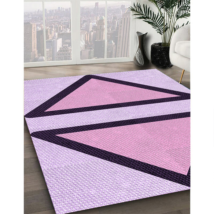 Machine Washable Transitional Orchid Purple Rug in a Family Room, wshpat3772pur
