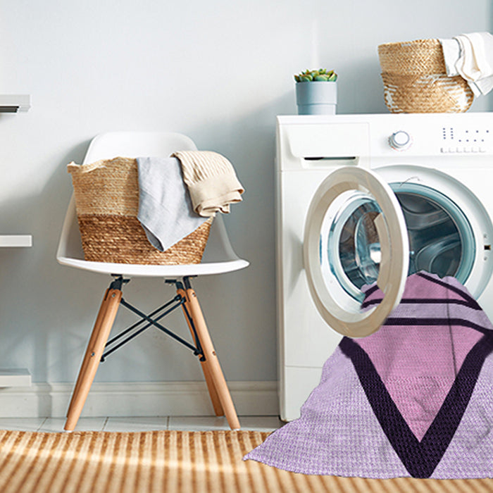 Machine Washable Transitional Orchid Purple Rug in a Washing Machine, wshpat3772pur