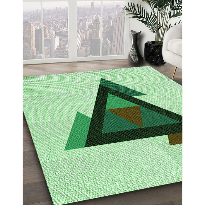 Patterned Mint Green Rug in Family Room, pat3773grn