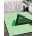 Patterned Mint Green Rug in Family Room, pat3773grn