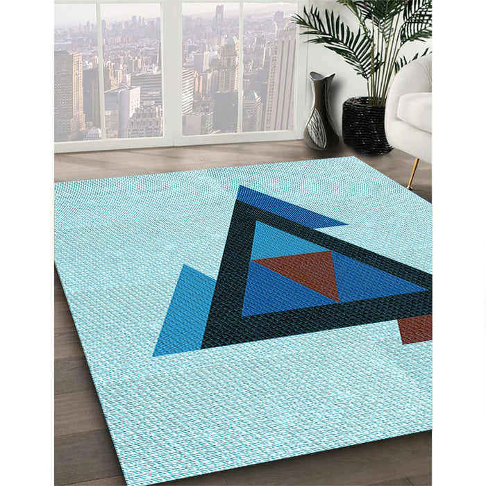 Patterned Glacial Blue Ice Blue Rug in Family Room, pat3773lblu