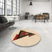 Round Patterned Light Brown Rug in a Office, pat3773org