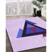 Machine Washable Transitional Purple Flower Purple Rug in a Family Room, wshpat3773pur