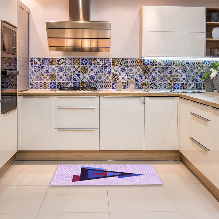 Patterned Purple Flower Purple Rug in a Kitchen, pat3773pur