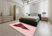 Patterned Red Rug in a Bedroom, pat3773rd