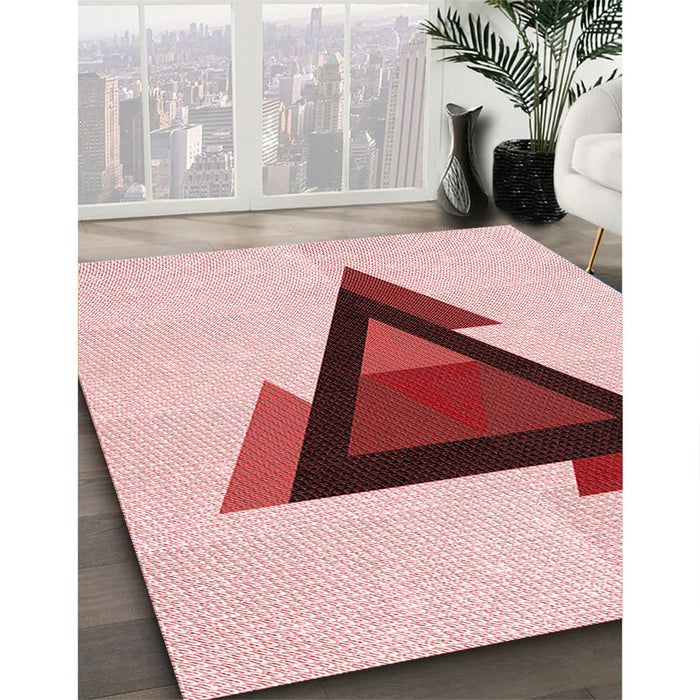 Machine Washable Transitional Red Rug in a Family Room, wshpat3773rd