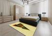 Patterned Sun Yellow Rug in a Bedroom, pat3773yw