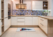 Patterned Off-White Novelty Rug in a Kitchen, pat3773