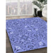 Machine Washable Transitional Denim Blue Rug in a Family Room, wshpat3774blu